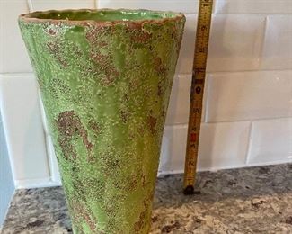 $20. Green Pottery Vase (Vietri?)