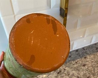 $20. Green Pottery Vase (Vietri?)