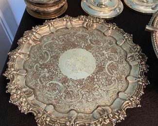 $15. Silver Plate Round Platter