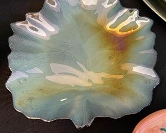 $20. Vietri Glass Elm Leaf Platter