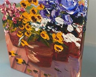 $35 each. 2 available. 5" square paintings signed "Waits"