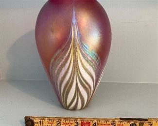 $75. Robert Eickholt art glass vase 2004