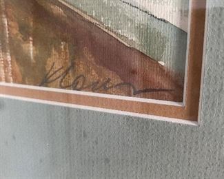 $75. Framed Watercolor measures 19.5" x 25.5" signed. 