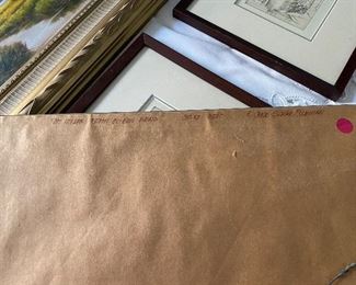 $125. Jane Skarr-Coleman signed watercolor. Purchased in WY. Measures 22" x 18" framed. "Mt. Moran from Ox-Bow Bend"