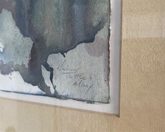 $125. Nancy Tuttle May original watercolor. Framed measures 9.5" x 15"