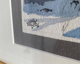 $75. John Rogers original signed watercolor painting. Framed measures 21" x 17". 