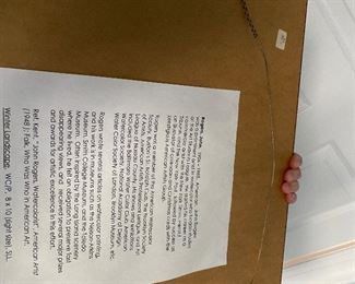 $75. John Rogers original signed watercolor painting. Framed measures 21" x 17". 