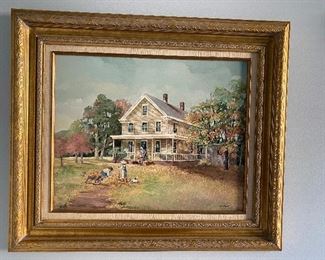 $150. Ann Mount Original Painting measures 24" x 28" framed.