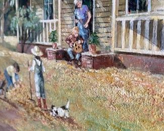 $150. Ann Mount Original Painting measures 24" x 28" framed.