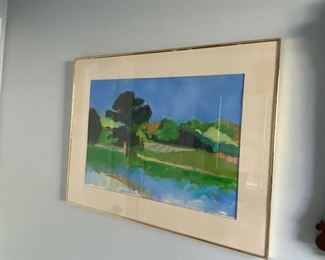 $125. Framed Original Painting (frame needs adjusting) Measures 36" x 28". Can not read name. 