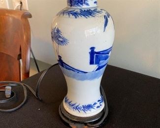 $60. Blue & White Porcelain Jar turned into a lamp. 