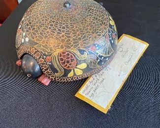 $30. Turtle from carved gourds made in Chapel Hill by Hunter. 