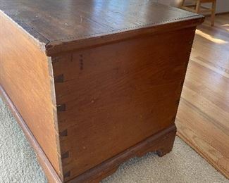 $125. Antique blanket chest. Measures 19.5" deep x 43.5" wide x 21.5" tall. Hinges have been replaced a while ago. 