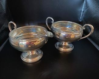 $45. Weighted Sterling Cream & Sugar