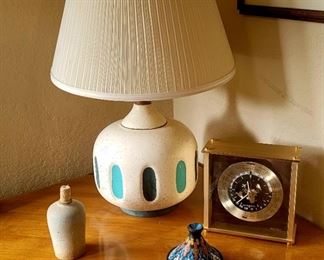 One of two matching midcentury lamps 