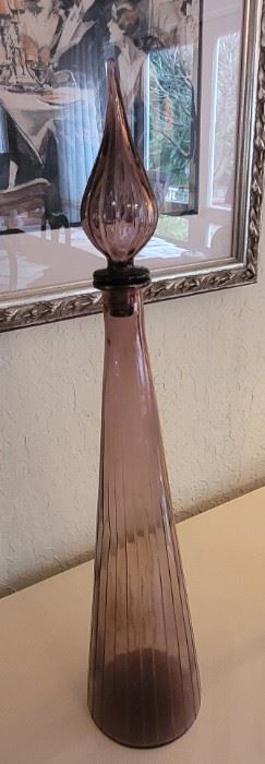 Large Blenko 1960s glassware decanter. Approximately 24 in tall