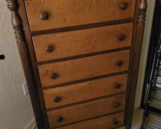 Narrow tall chest of drawers..circa 1920's 
