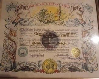Iperivm Neptvni Regis Certificate Lt Col. Charles Duke