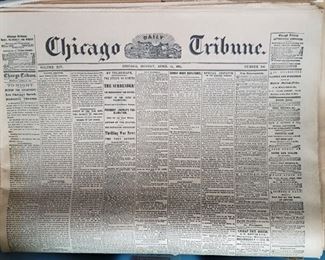 Antique 1851 Chicago Tribunes