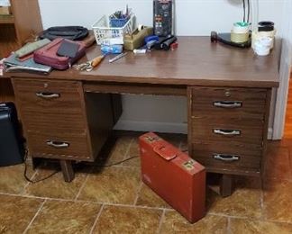 Vintage Desk and Briefcase 