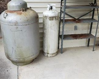 Propane Tanks, future fire pits or smoker/BBQ, ready to go! LARGE TANK is SOLD