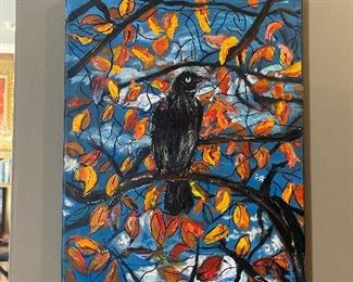 Lot#26 $145 Eichler black bird painting