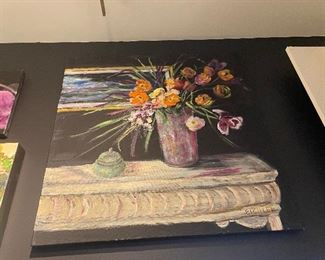 Lot #33 $175 Eichler vase on table painting