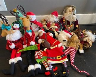 Lot#105 $45 Assorted stuffed Christmas decor pieces