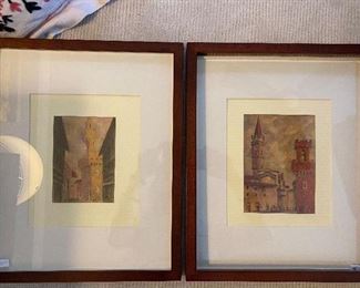 Lot#41 - $90 Pair of Florence paintings - 14"x17" framed each