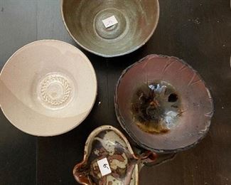 Lot #64 $ 24 - 4 small ceramic bowls averaging 5"