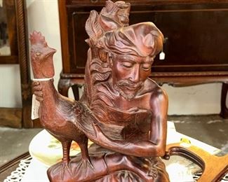 Carved Wood Oriental Statue