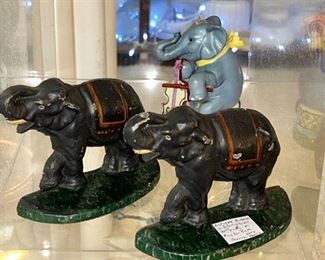 Antique Cast Iron Elephant Door Stoppers/Bookends.  Your choice.