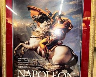 Very Large Frame and Matted Poster of Napoleon.  Very Nice Vintage Home Decor