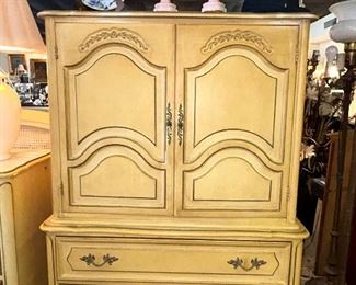 Mid Century Modern Chest/Hi Boy with Doors.  All Wood !