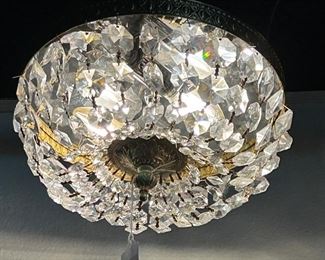 Italian Crystal Basket Chandelier - Small Size - Perfect for Small Spaces