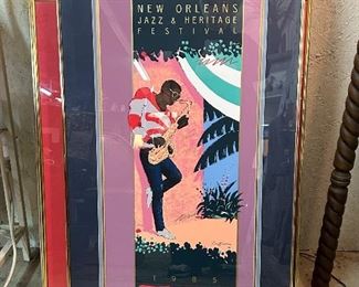 1985 Jazz Fest Poster Signed by Artist - Framed