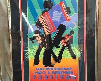 1988 New Orleans Jazz Fest Poster Signed by Artist