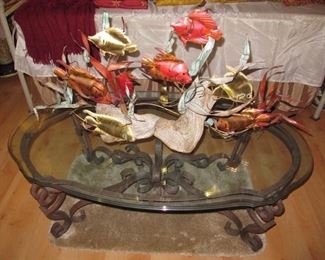 Attributed to Ron Bertocchi Sea Life Sculpture on driftwood