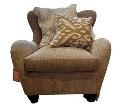 $870 USD     Norwalk Custom Zola Wingback Tan Upholstered Chair TH154-19      Description: Once you sit in this eye-catching cocoon of comfort, you'll never want to get back up! Made in the USA, this generously cushioned wingback chair has a perfectly pitched and curved back and is upholstered in plush textured earth tones.
Dimensions: 34 x 36 x 34"H 
Seat: 23W | 27D | 20H
Arm: 23H
Condition: New - Interior Design Studio Floor Sample
Local pick up Lake Oswego, OR.  Showroom with main floor access. Contact us for shipper suggestions.       https://goodbyhello.com/products/copy-of-norwalk-aiken-recliner-thd-18?_pos=3&_sid=f9cbd366d&_ss=r