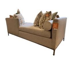 $1985 USD      Norwalk Custom Abree Tête-à-Tête Daybed Sofa Couch TH154-17      Description: For a quick nap, an overnight guest or a cozy tête-à-tête, Aubree’s generous seat cushion is almost as large as a twin bed. Narrow track arms in opposing L-shapes on either end facilitate conversation. A simple banded wood or metal base makes Aubree perfect for floating in a room. Two oversize pillows and two neck rolls add comfort.
Overall: 84 x 36 x 31"H 
Seat: W75 | D31 |  H21
Condition: New - Interior Design Studio Floor Sample
Local pick up Lake Oswego, OR.  Showroom with main floor access.  Contact us for shipper suggestions.      https://goodbyhello.com/products/copy-of-norwalk-kent-chair-thd-16?_pos=10&_sid=f9cbd366d&_ss=r