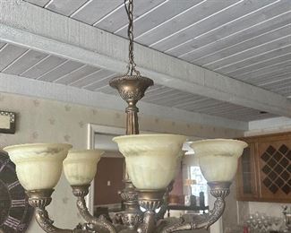Five light metal hanging chandelier