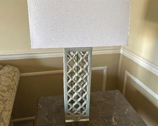 Chenille Dakota lamps with Lucite base. We have two.