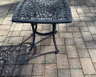 Cast aluminum side table Fortunoff