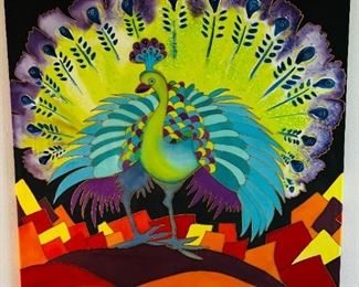 Artist - Andrea Arcuri Silk painting serti technique, 34x34