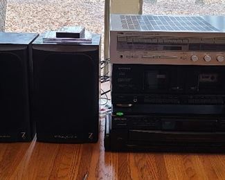 Yamaha RS-50 Receiver / Optimus 5-disk CD Player and Cassette Player / Wharfedale 7 Speakers