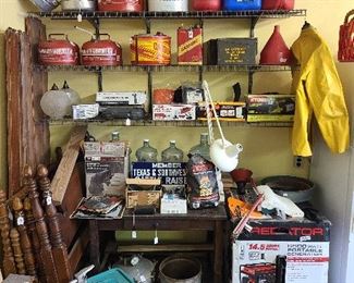 Vintage Metal Gas Cans / 6500 Watt Generator / Power Tools