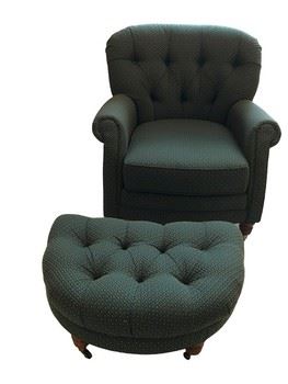 $525 USD     Pair of Conover Chair Hunter Green Rolled Armchairs w Ottoman KL168-7      Description: Two chairs and one ottoman included in this listing!  Tufted back and rolled arms makes these chairs that will envelop you.  They'll become your favorite for reading or watching tv.  Custom fabric.  
Dimensions: 31 x 34 x 33"H
Condition: very good condition.
Local pick up Vienna, VA.  Contact us for shipper suggestions.      https://goodbyhello.com/products/pair-of-conover-chair-hunter-green-armchairs-w-ottomans-kl168-7?_pos=15&_sid=63456a554&_ss=r