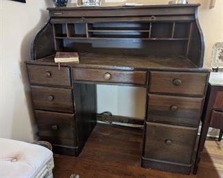 Scroll-top Secretary Desk