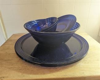 Blue Glass Serving Set