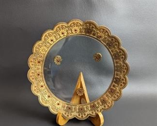 Osmanli Collection Gold Rimmed Glass Plate